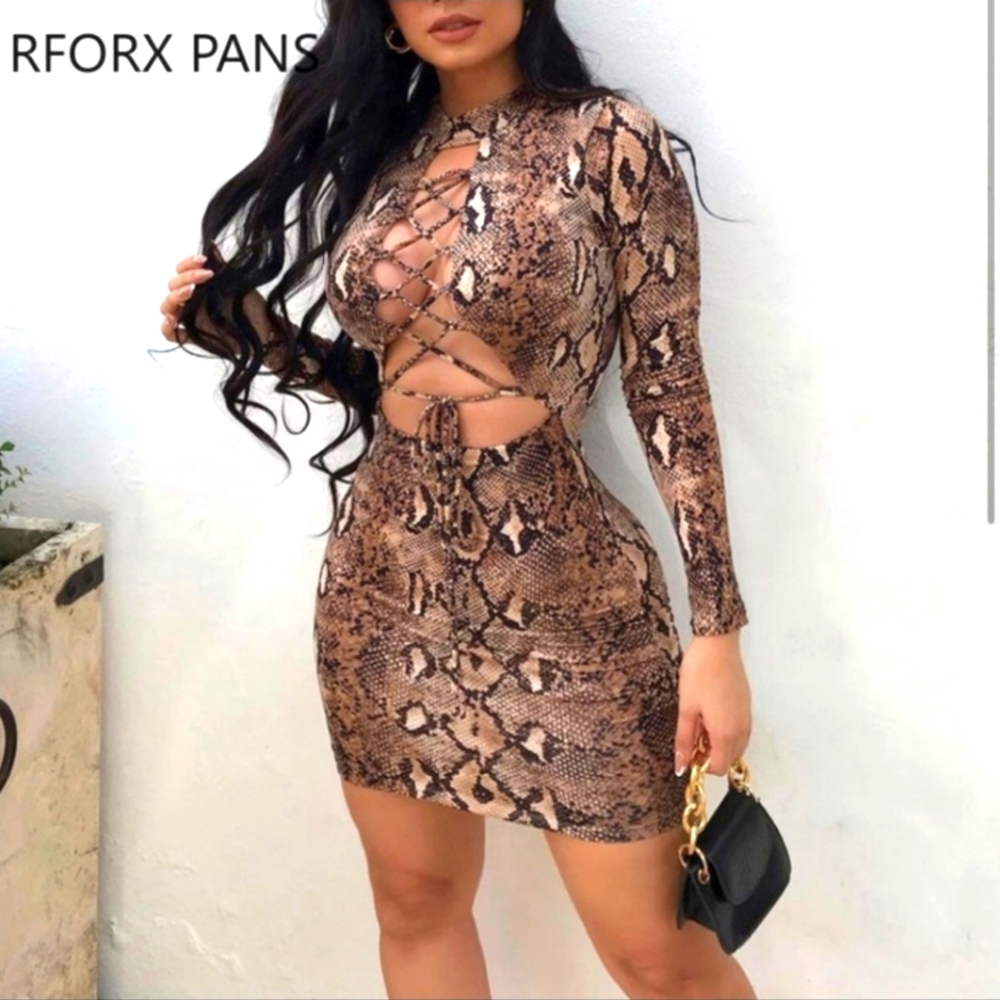 Snake Print Mini Dress R15
